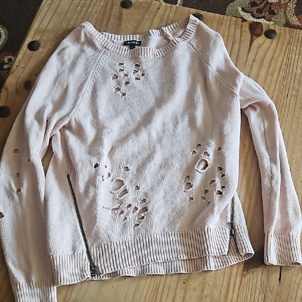 Distressed Pink Sweater